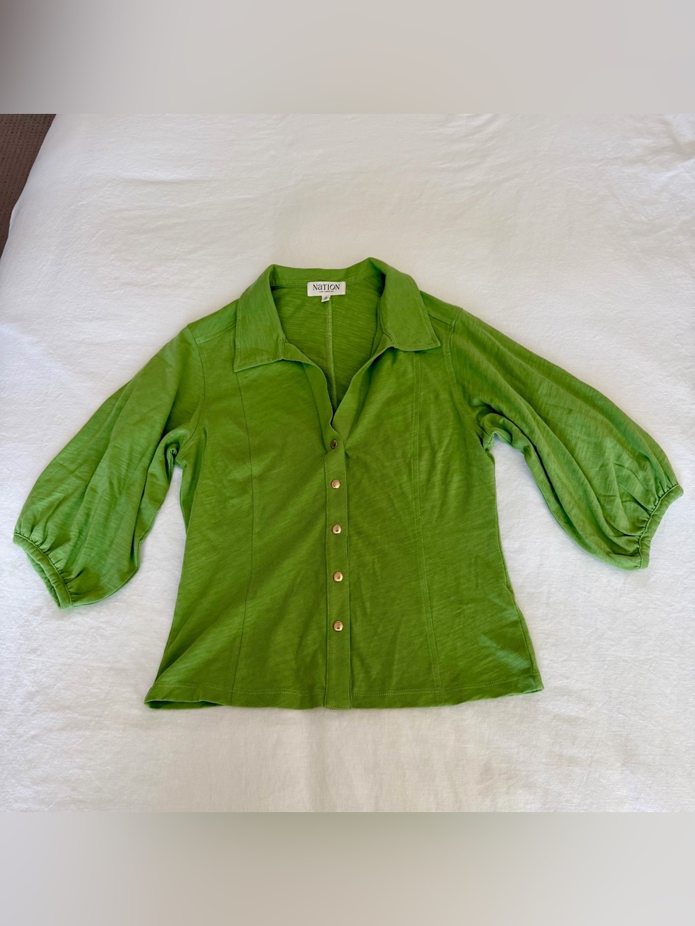 Nation LTD Lime Green Button-Front Shirt